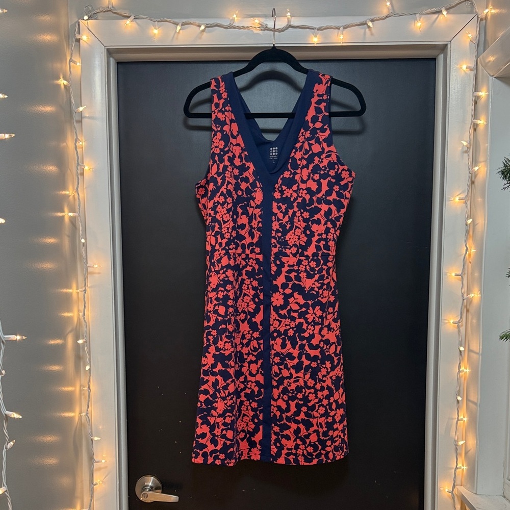 Title Nine Navy and Red Patterned Mini Dress